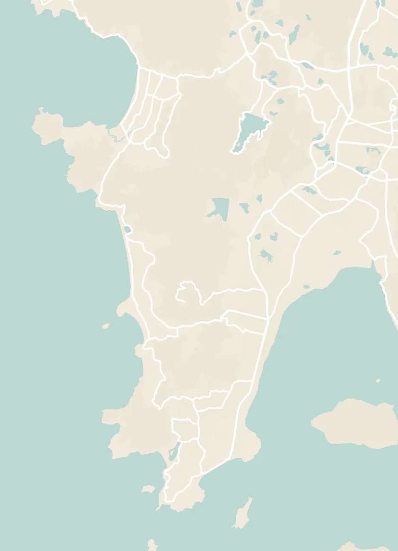 Map of south-west Phuket around Karon