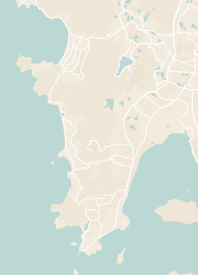 Map of south-west Phuket around Karon
